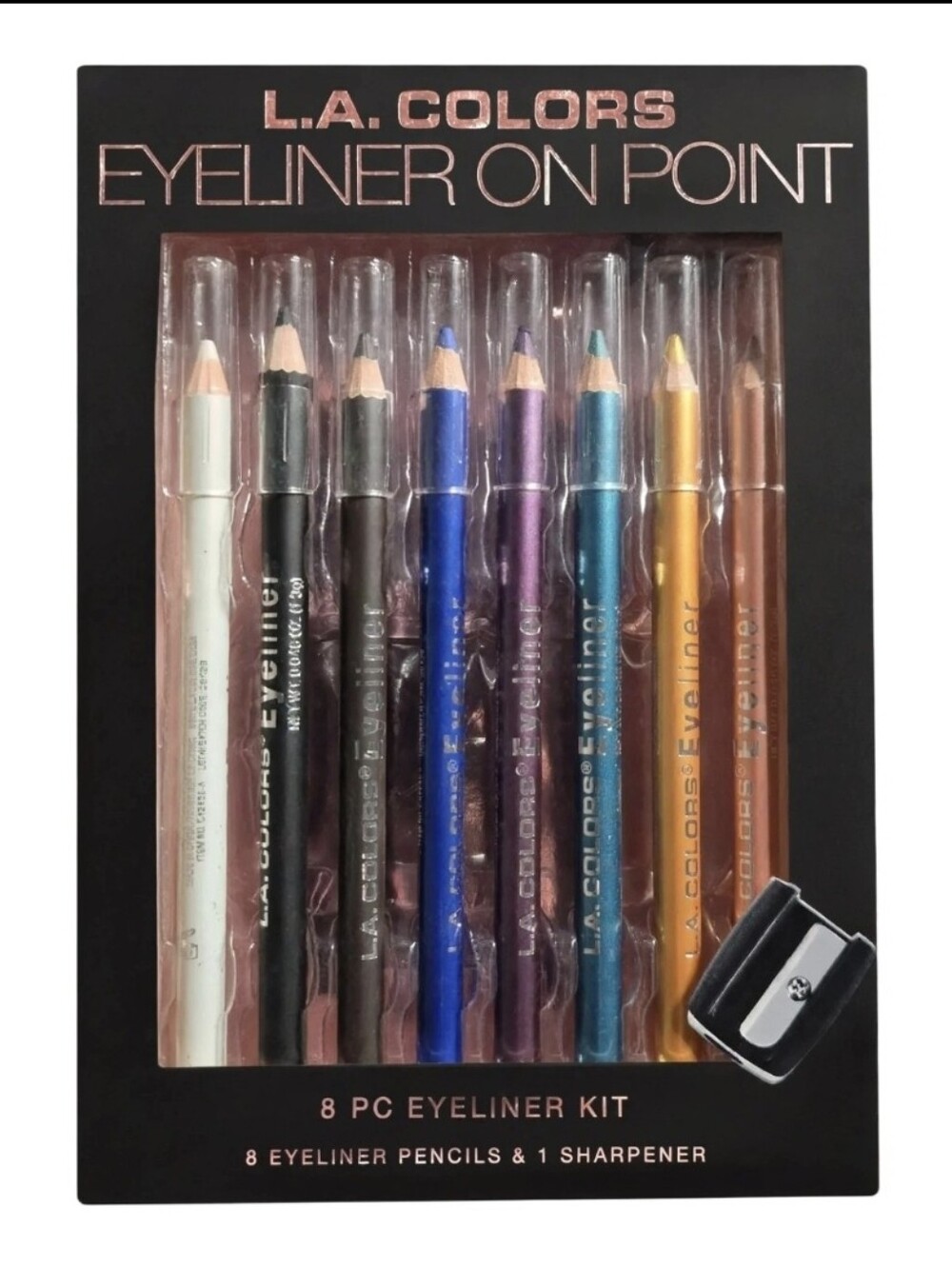 L.A. COLORS Eyeliner On Point 8 Pc Eyeliner Kit + Sharpener | NWT